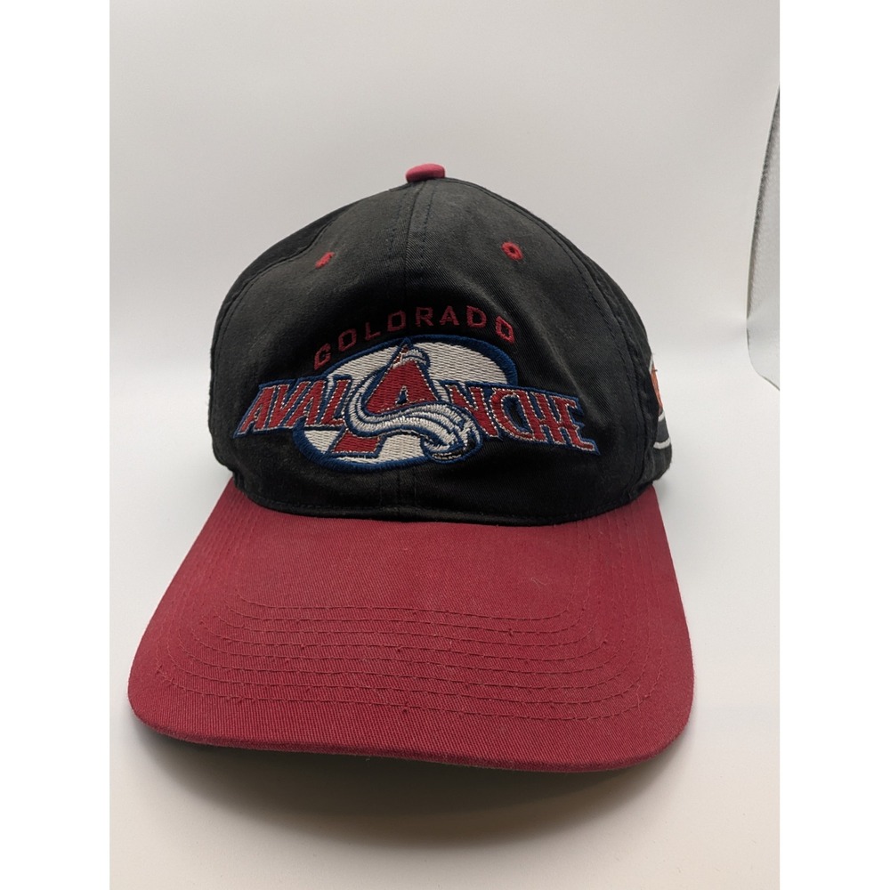 AJD Colorado Avalanche Hat Mens OSFA Black Burgundy Excellent NHL Hockey Cap